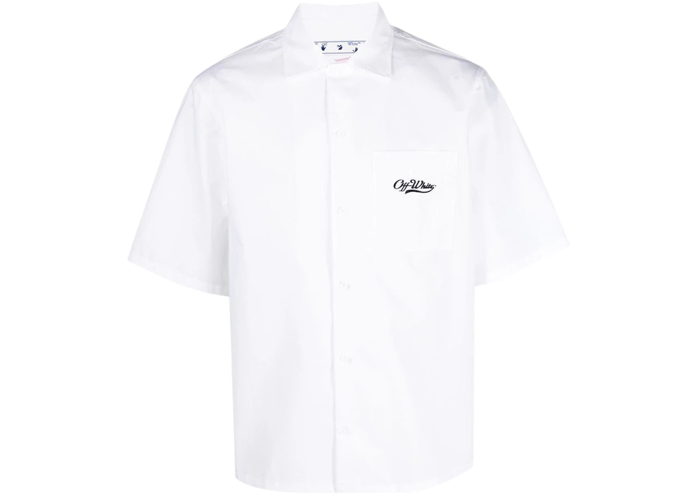 OFF-WHITE Logo-Embroidered S/S Shirt White - 1