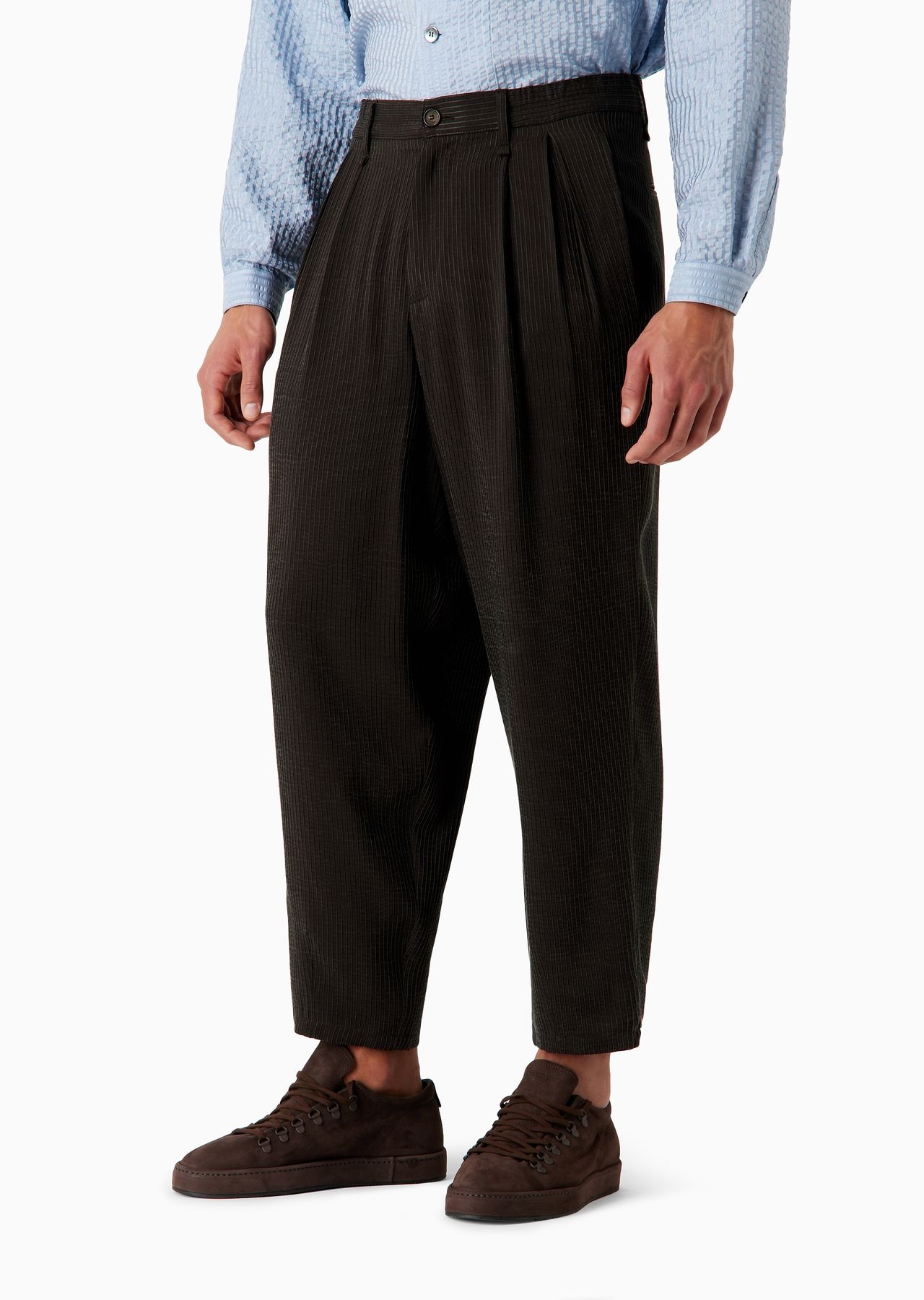 ASV trousers with two pleats in a canneté cupro blend - 2