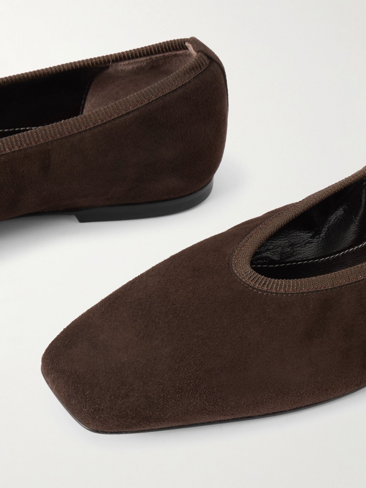 Minimalist suede ballet flats Chocolate - 4
