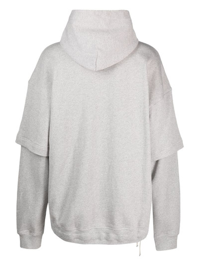 Khrisjoy layered-sleeves cotton hoodie outlook