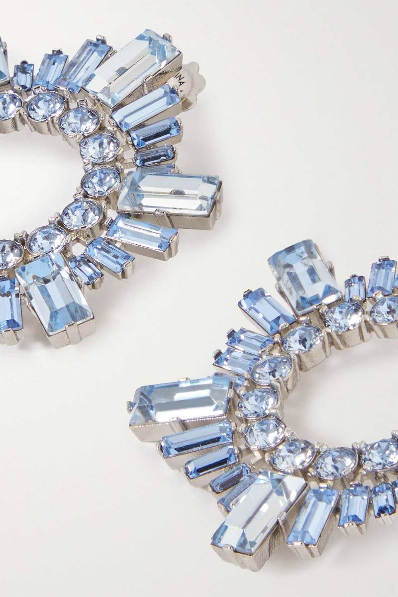 Begum mini silver-tone crystal earrings 4