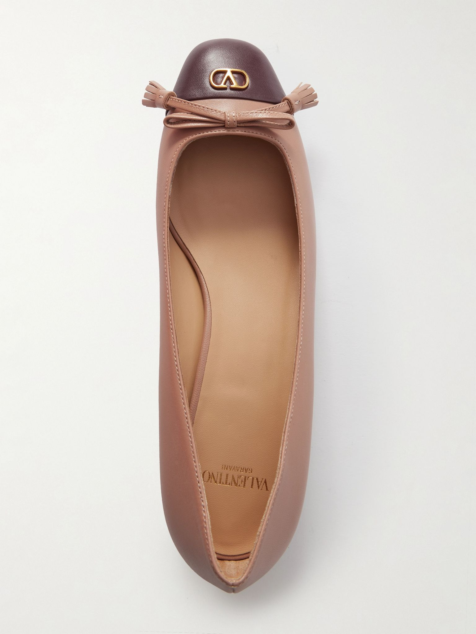 Ballerina two-tone leather flats Antique rose - 5