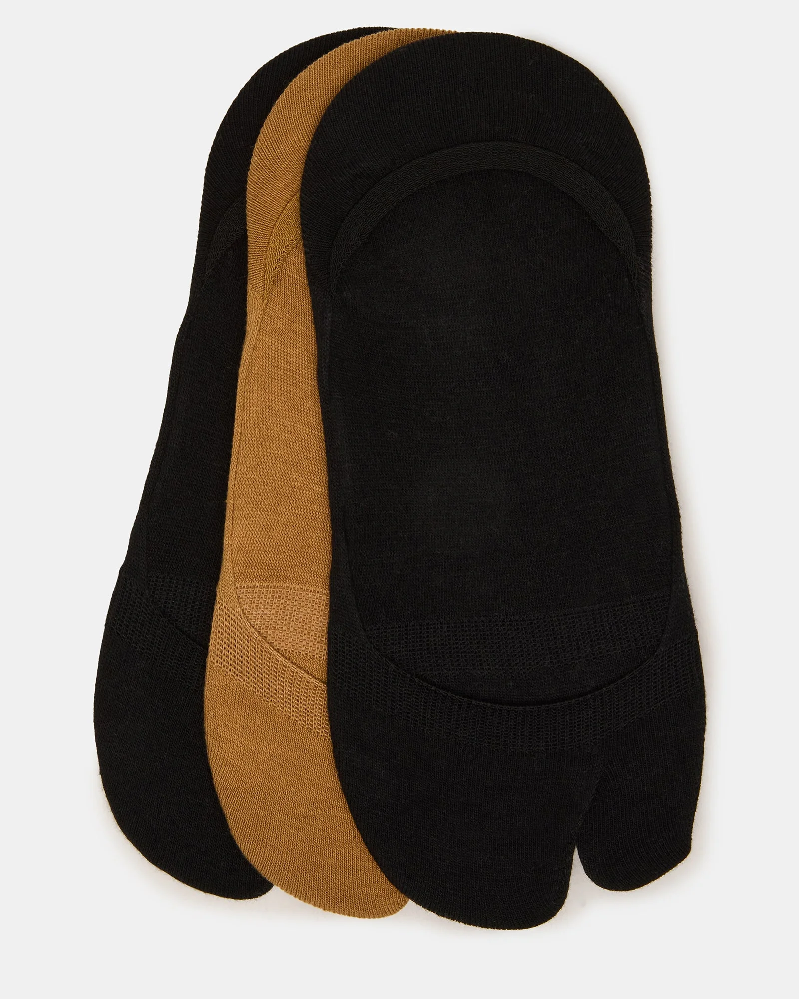 SPLIT TOE LINER SOCKS BLACK/NUDE - 1
