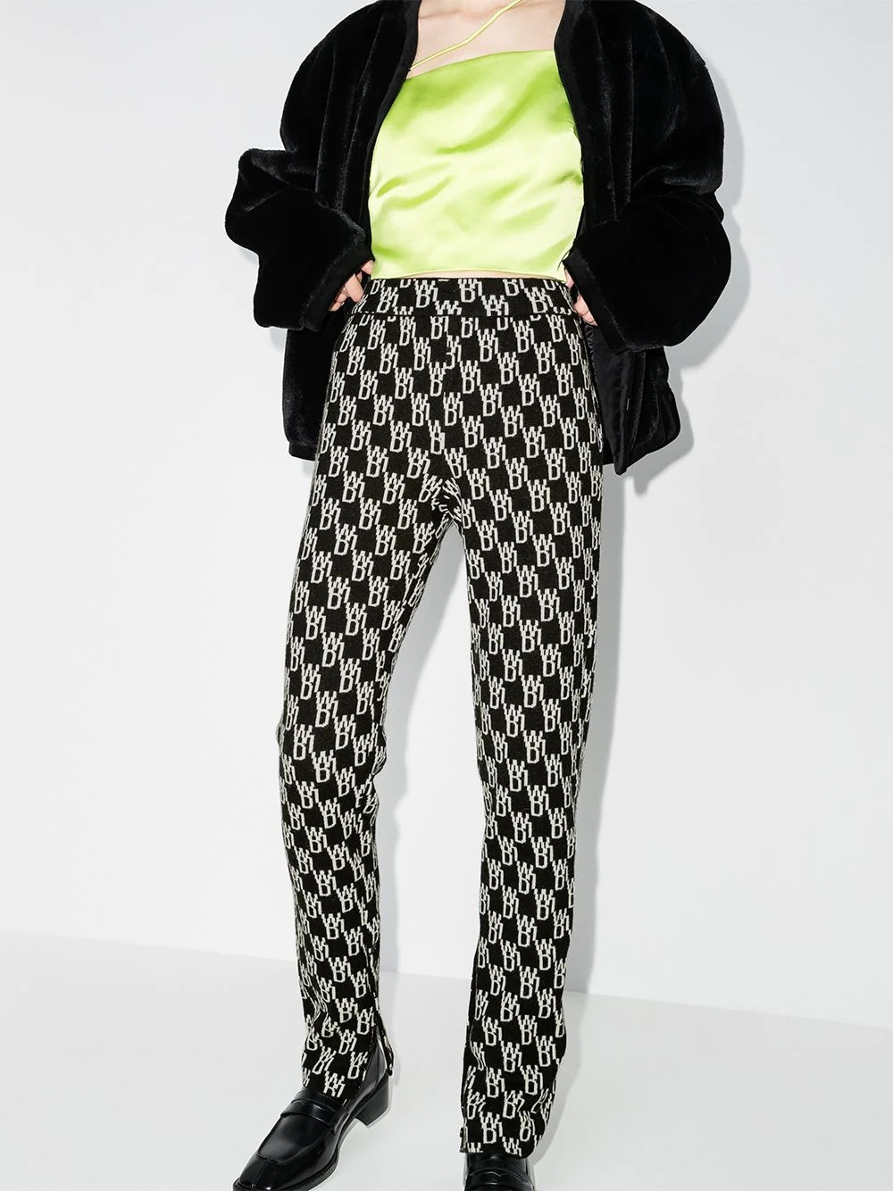monogram knitted trousers - 2