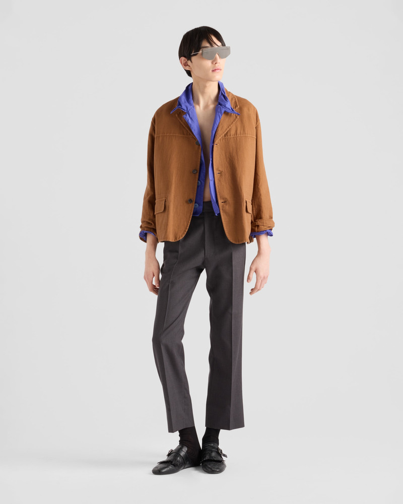 Prada Single-breasted cotton jacket outlook
