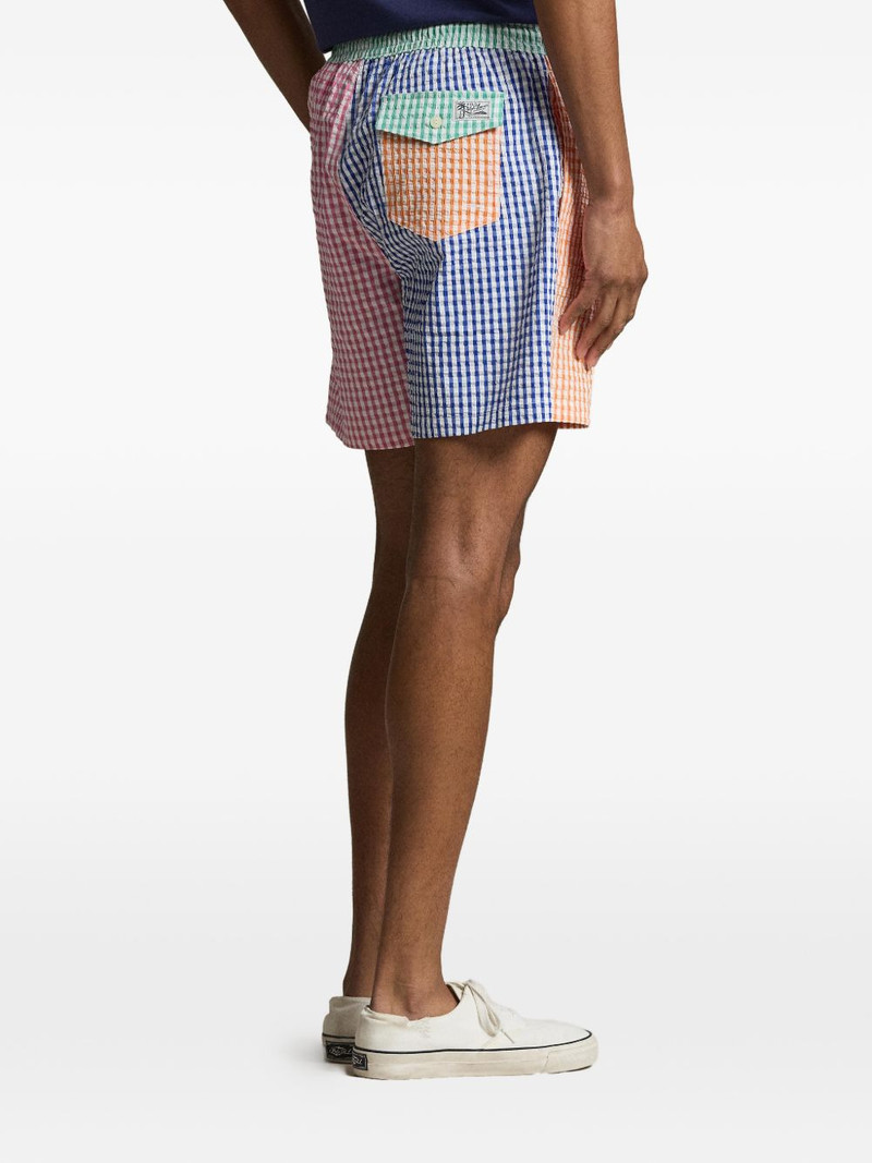 Gingham-pattern swim shorts 4