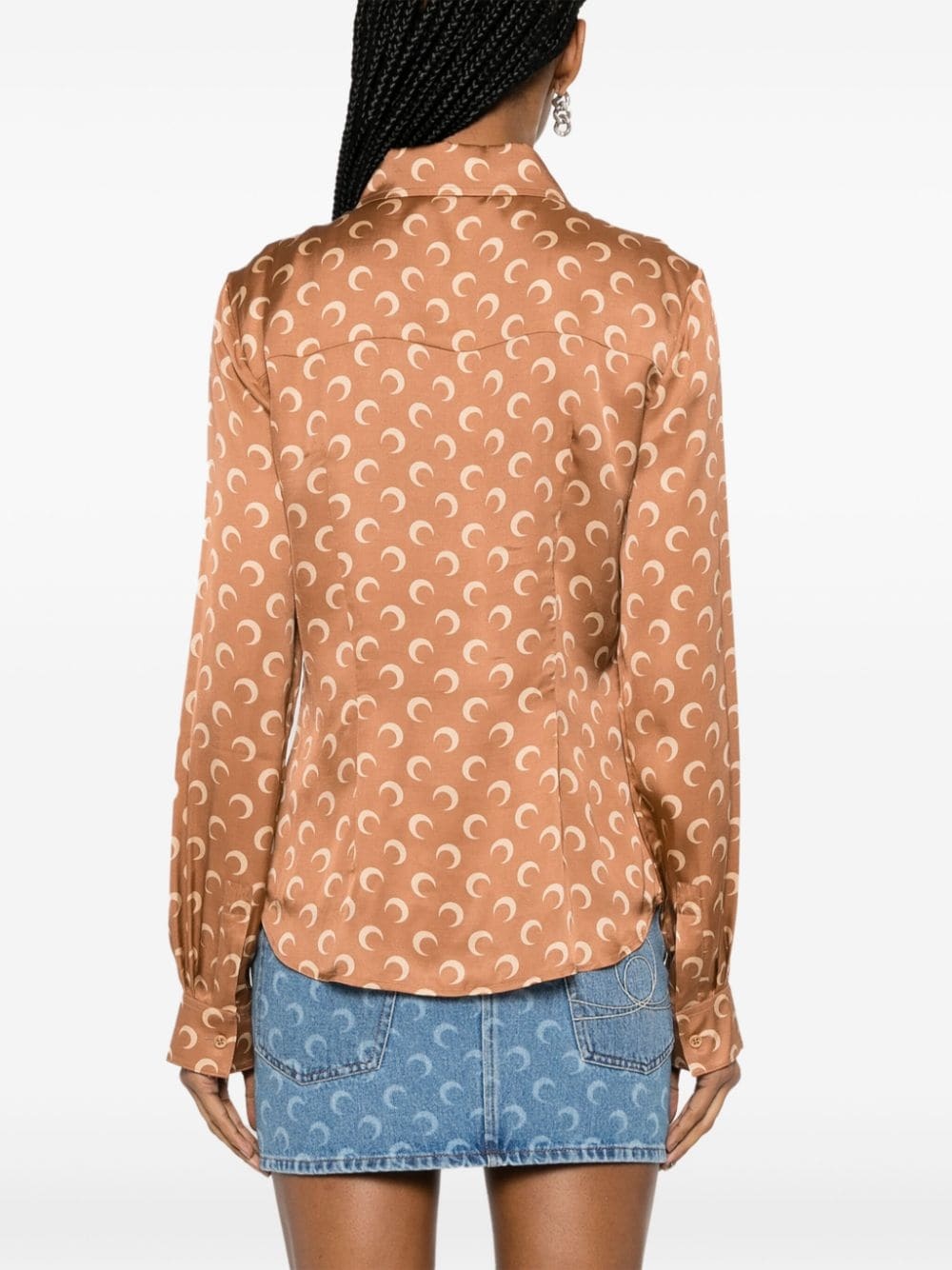 crescent moon-print shirt - 4