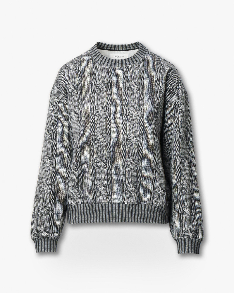 Miramar Cable-Effect Sweatshirt Cotton Fleece 1