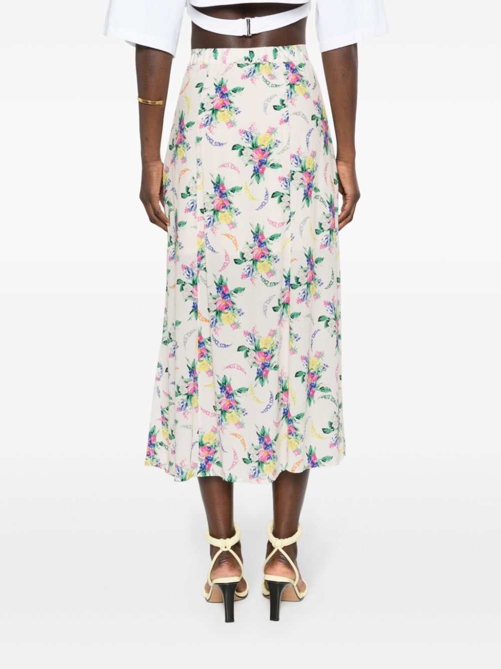 June floral-print midi skirt - 4
