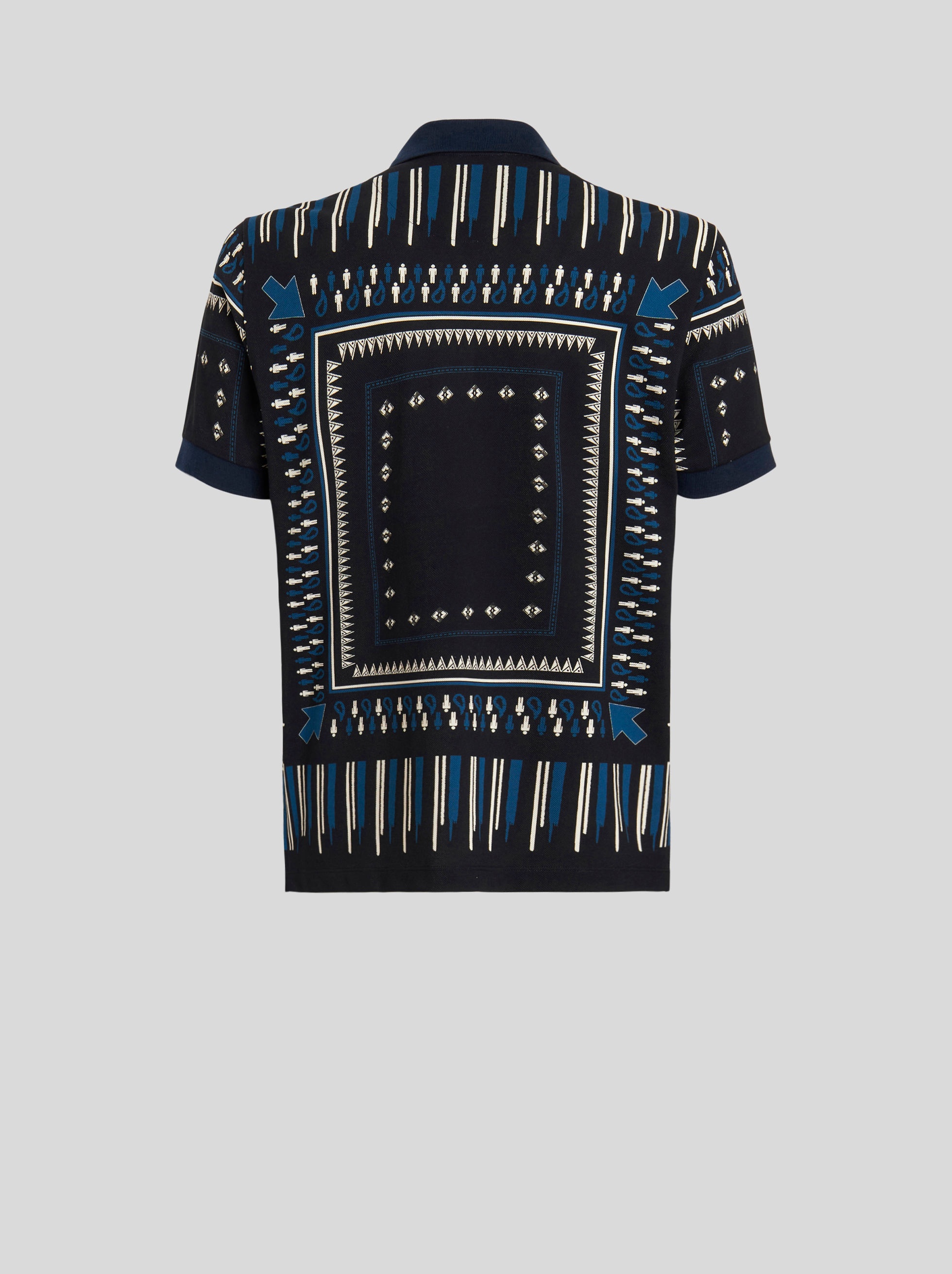 GEOMETRIC PRINT POLO SHIRT - 5