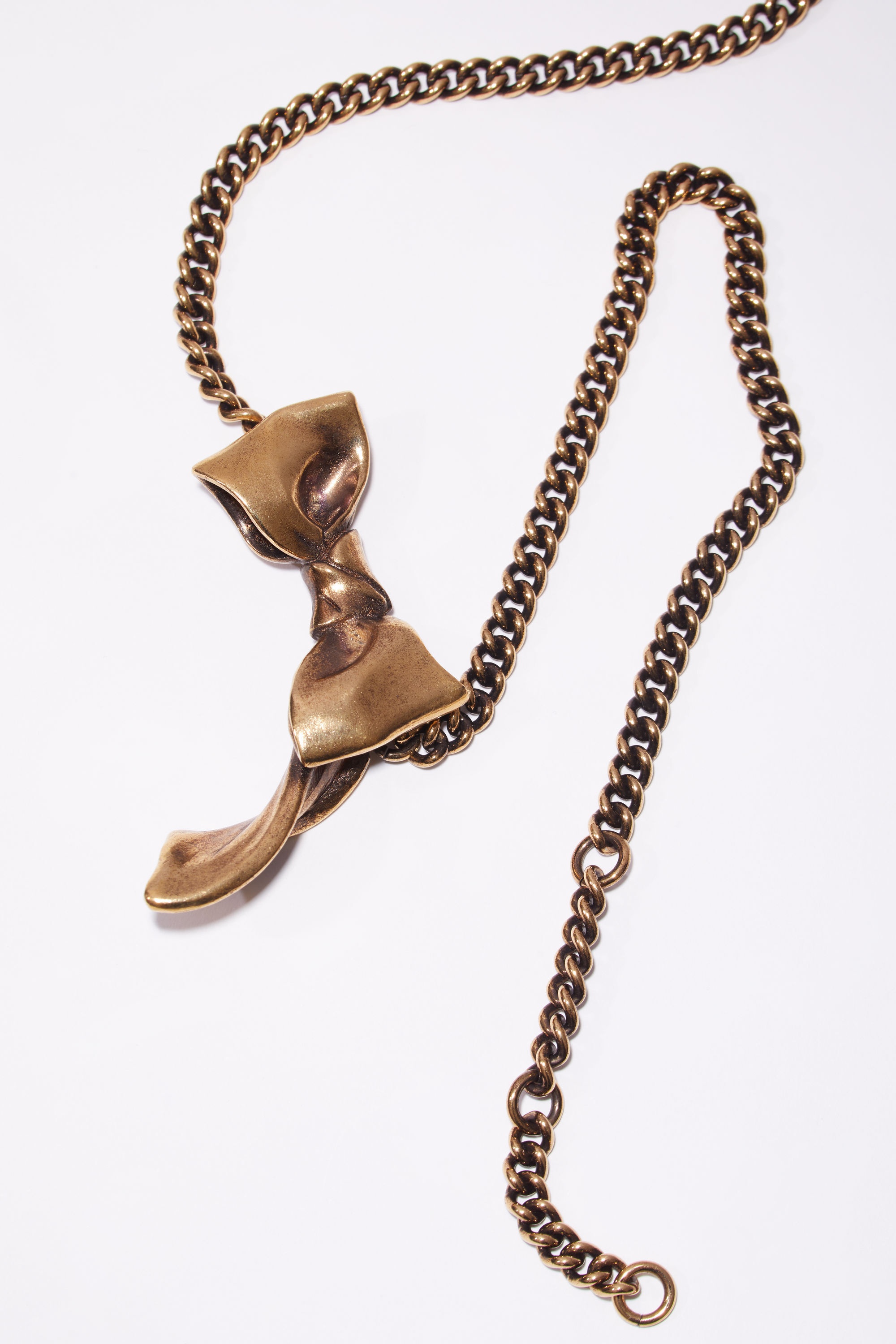 Bow necklace - Antique gold - 4
