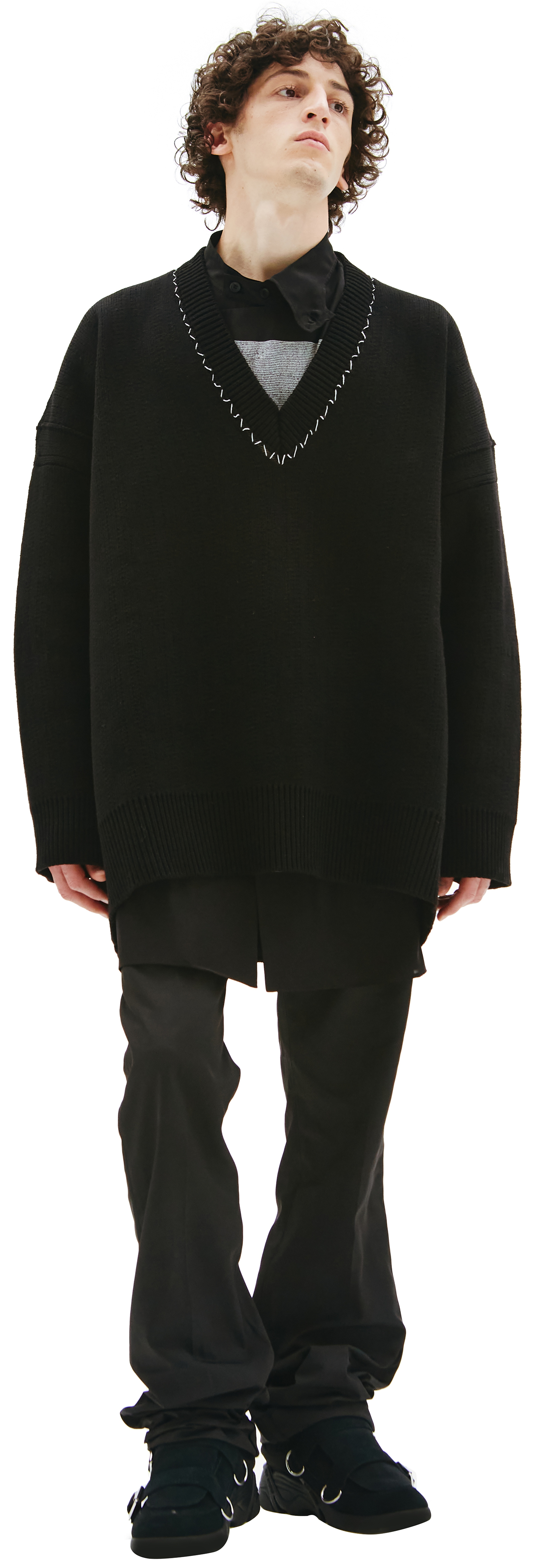 V-NECK OVERSIZE SWEATER - 1