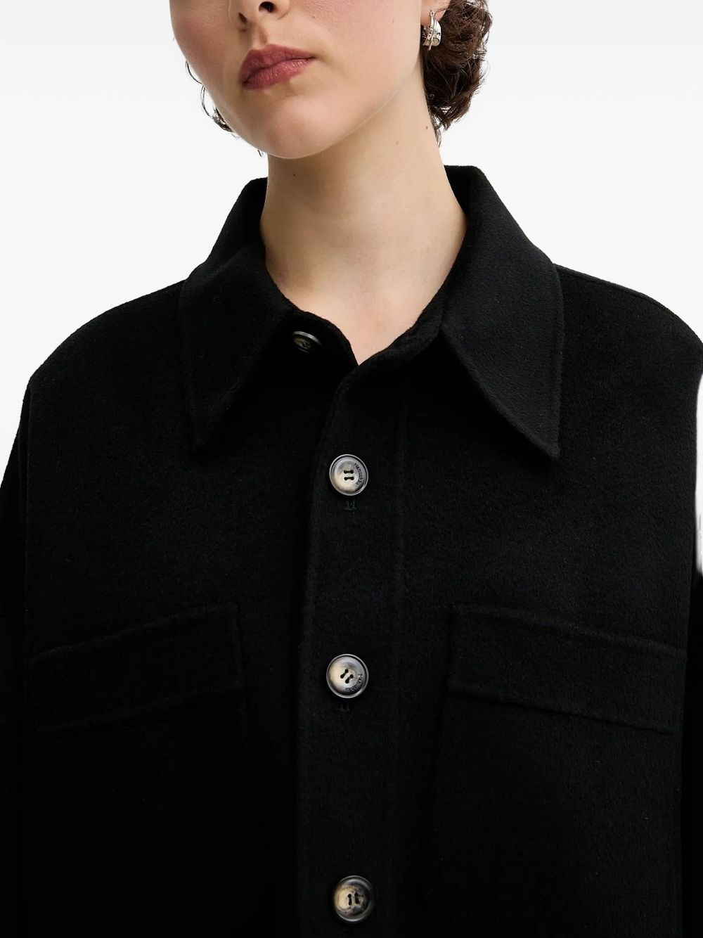 button-fastening shirt jacket - 4