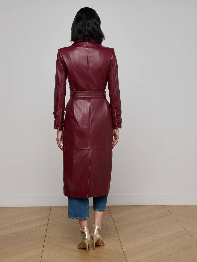 Celina Leather Trench Coat 4