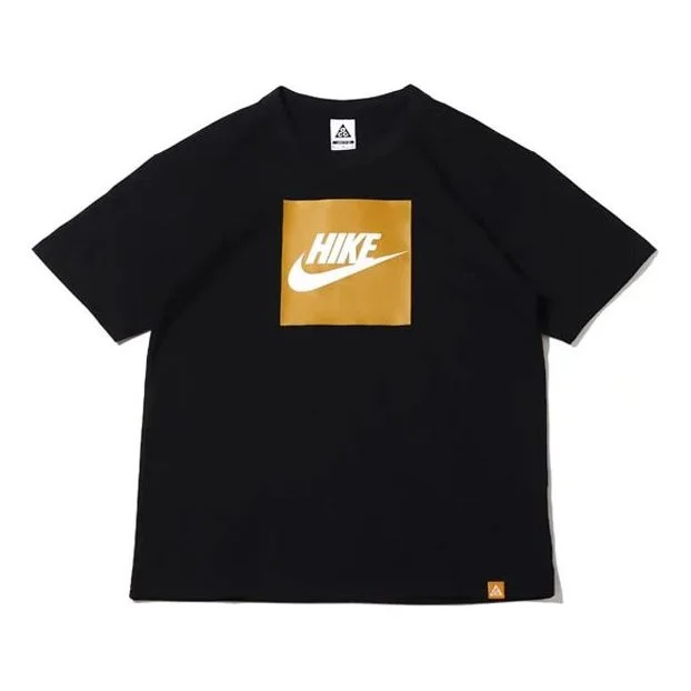 Men's Nike SS22 Logo Printing Round Neck Pullover Short Sleeve Black T-Shirt DR7756-010 - 1