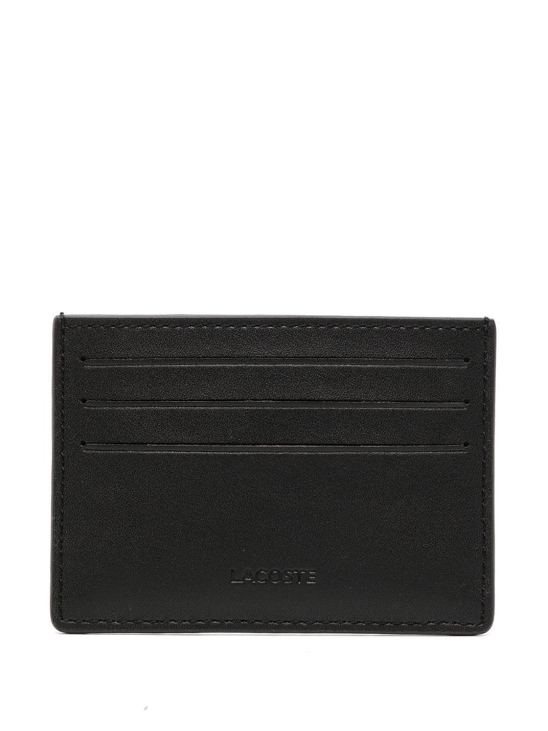 LACOSTE monogram-print leather card holder outlook