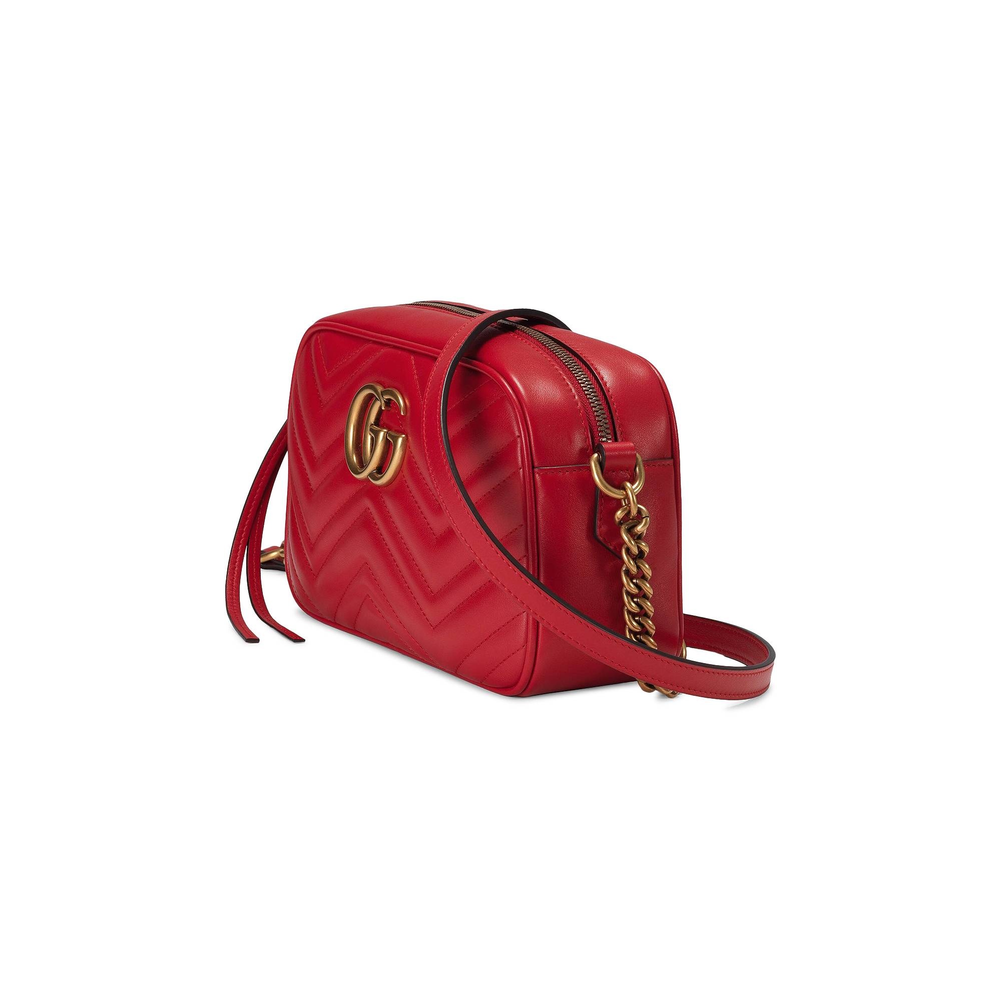 Gucci GG Marmont Small Matelassé Shoulder Bag 'Hibiscus Red' - 2