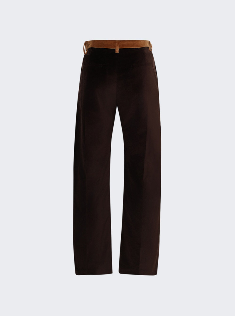 Marni Velvet Trousers With Contrast Waistband Wenge outlook