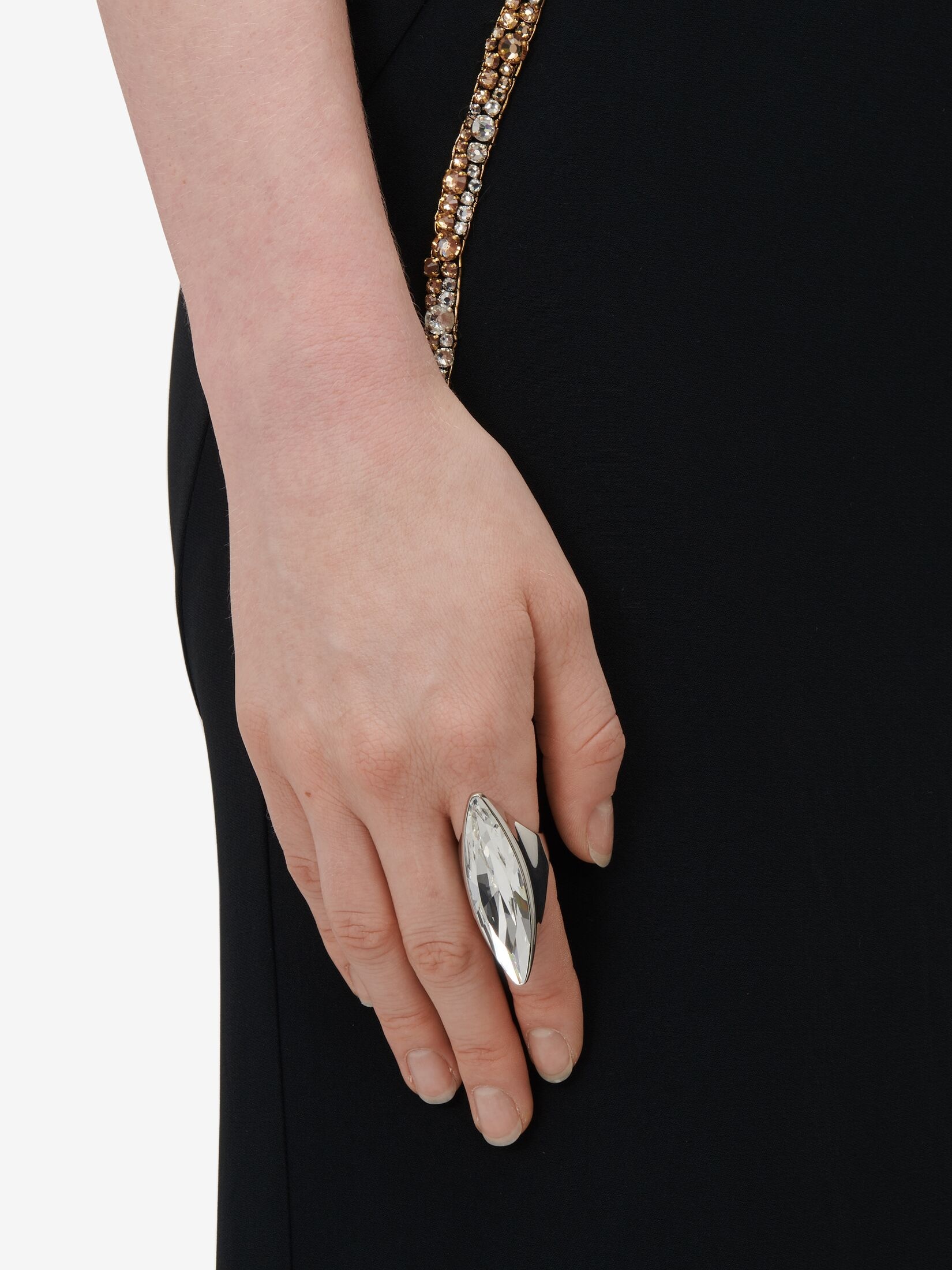 Women's Jewelled Shard Ring in Antique Silver - 4