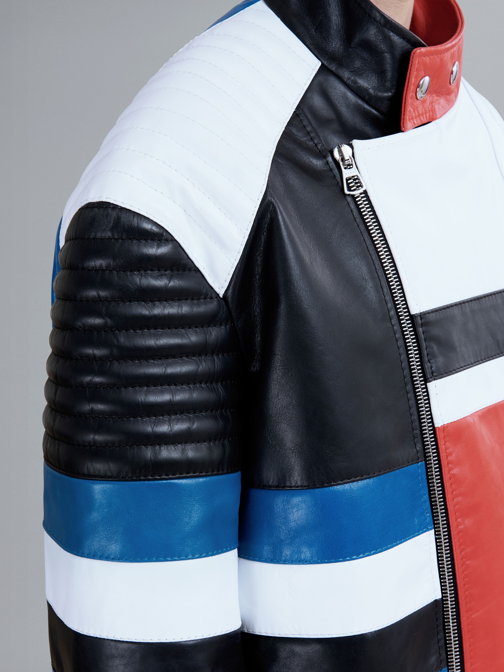 LEATHER BIKER JACKET - 5