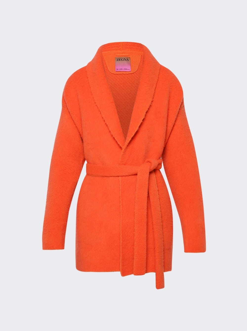 X The Elder Statesman Cashmere and Wool Brushed Robe Orange - 1