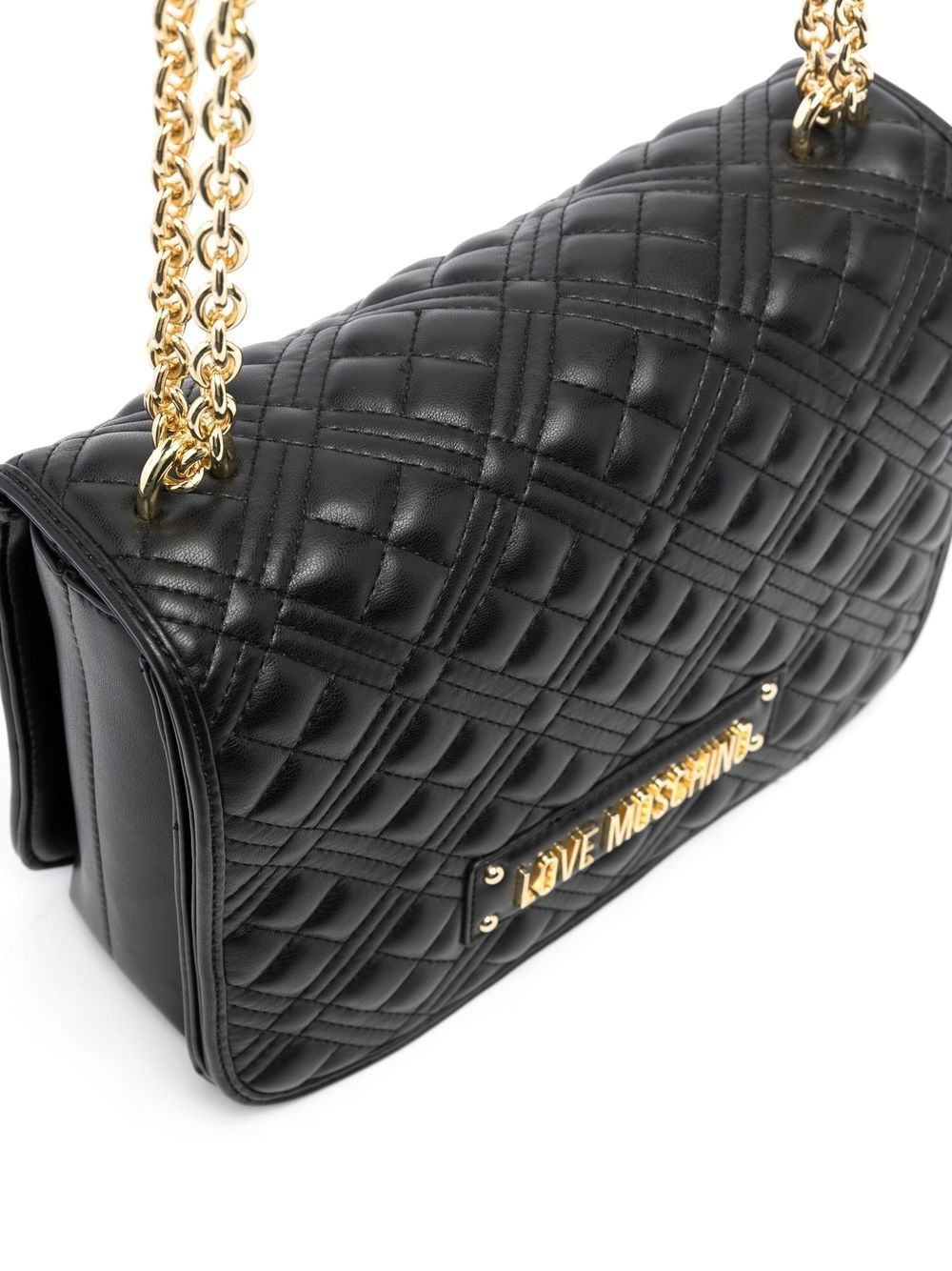 logo-plaque quilted shoulder bag - 4