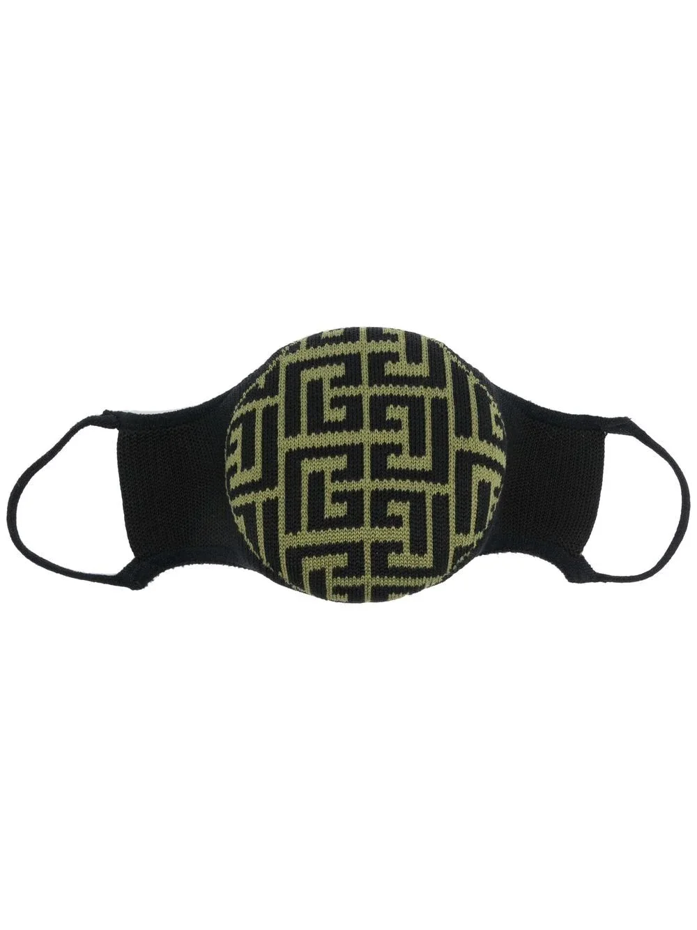 knitted monogram-print face mask - 1