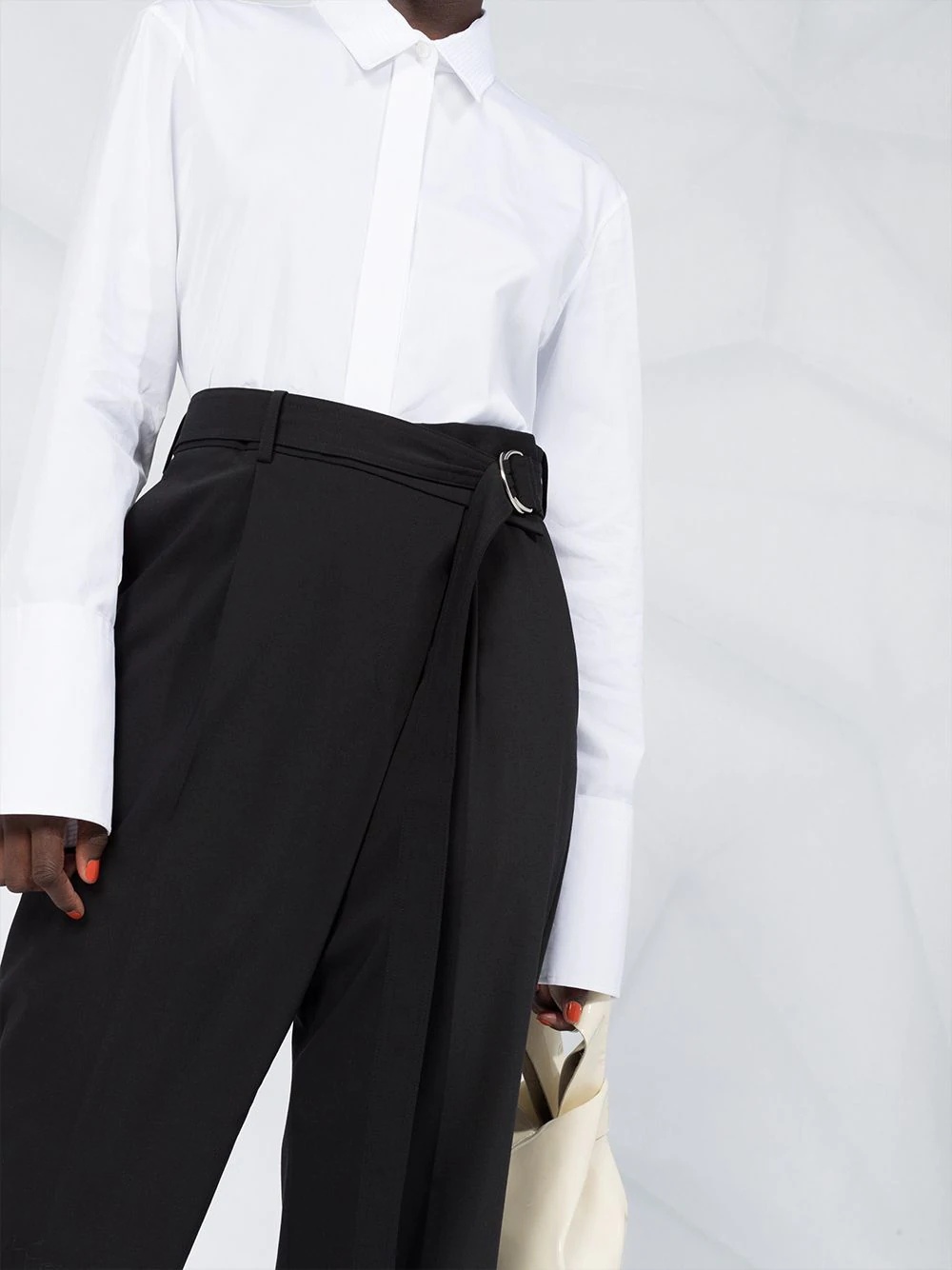 cropped wrap trousers - 5