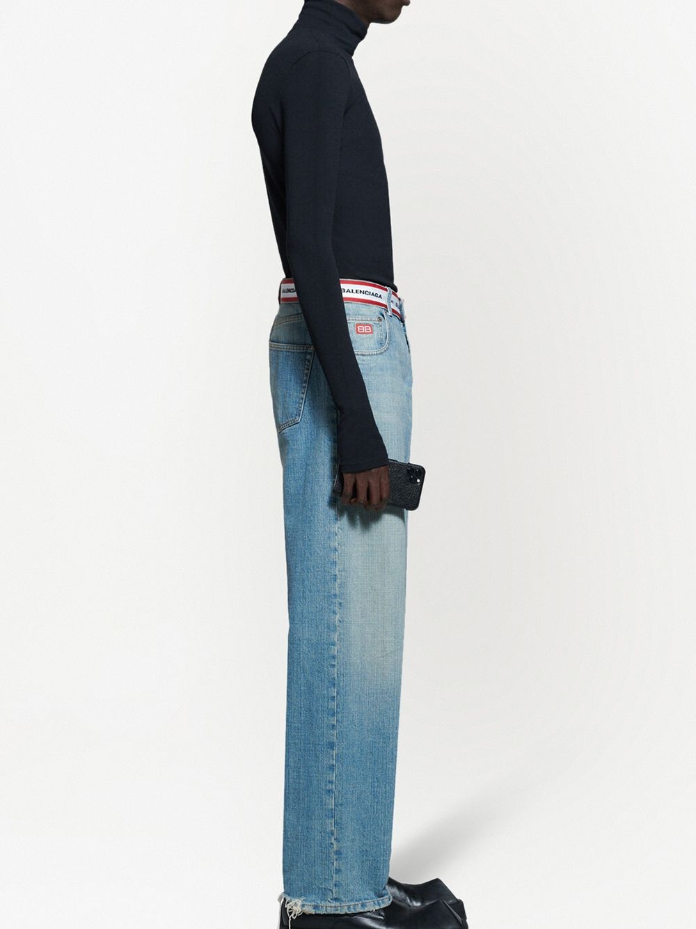 logo-waistband straight-leg jeans - 4