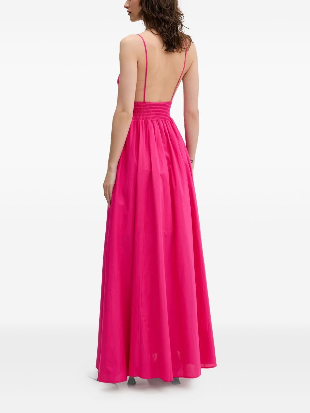 v-neck smocked maxi dress - 3