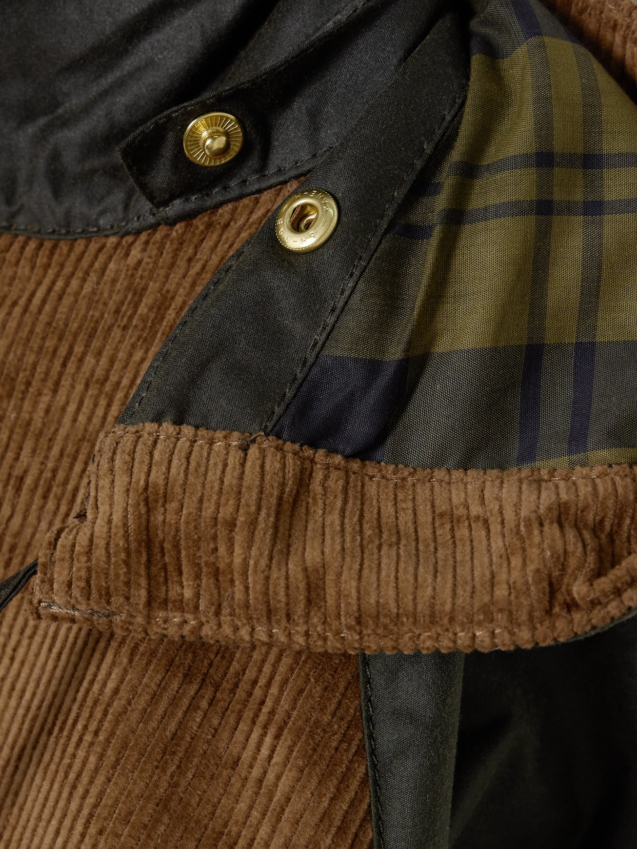Imelda Hooded Corduroy-trimmed Waxed-cotton And Quilted Shell Jacket - 5