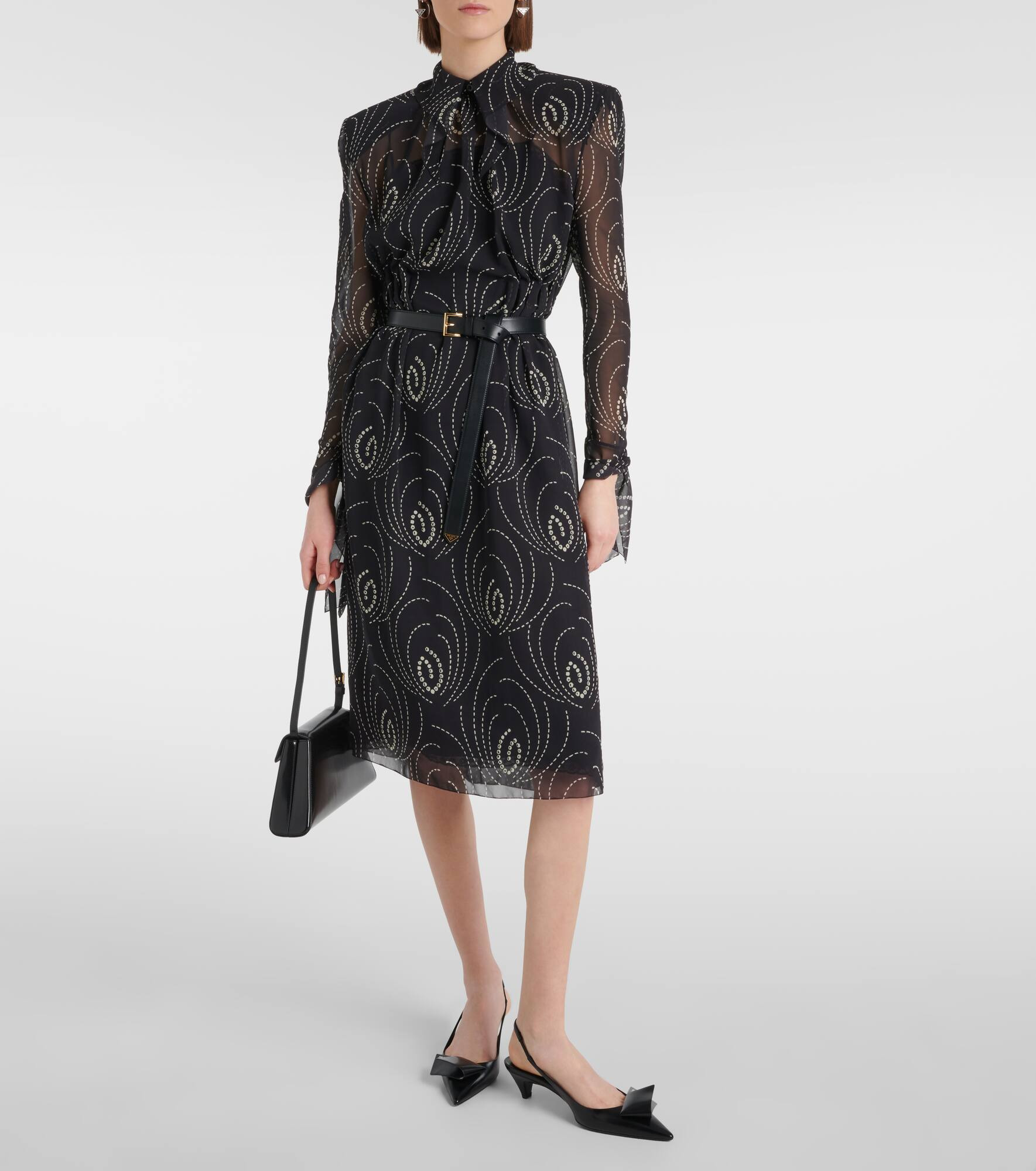 Printed georgette midi dress - 2