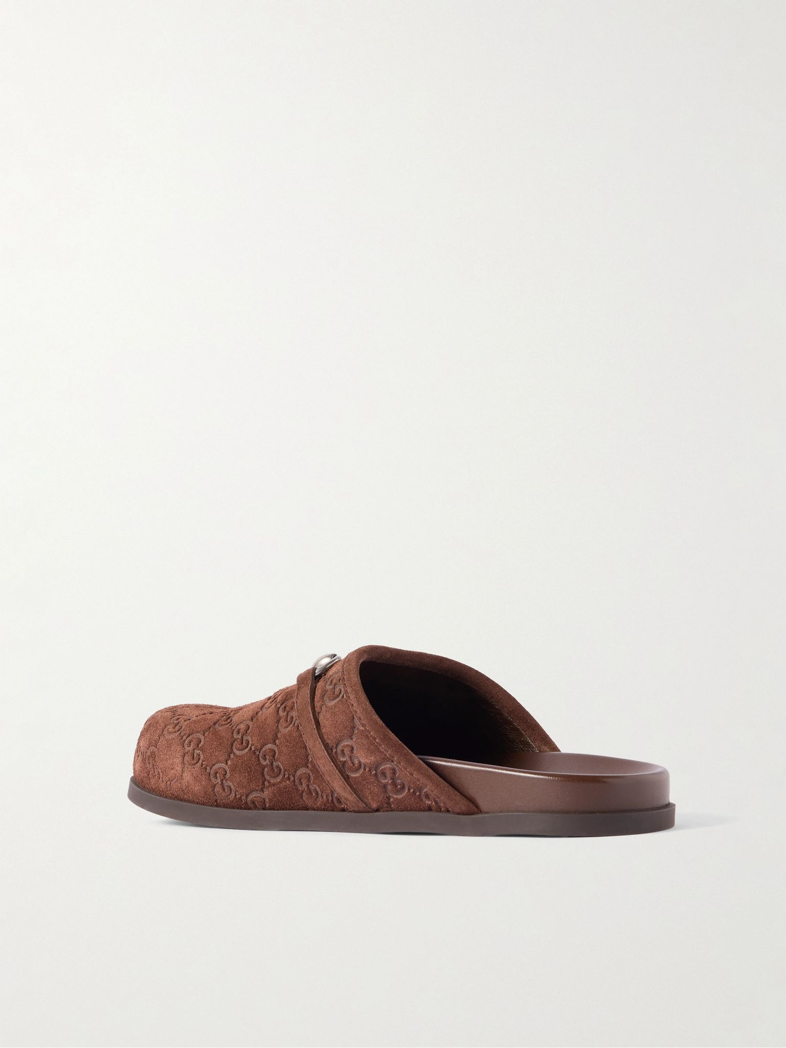 Rhein Horsebit-Embellished Suede Mules Brown - 4