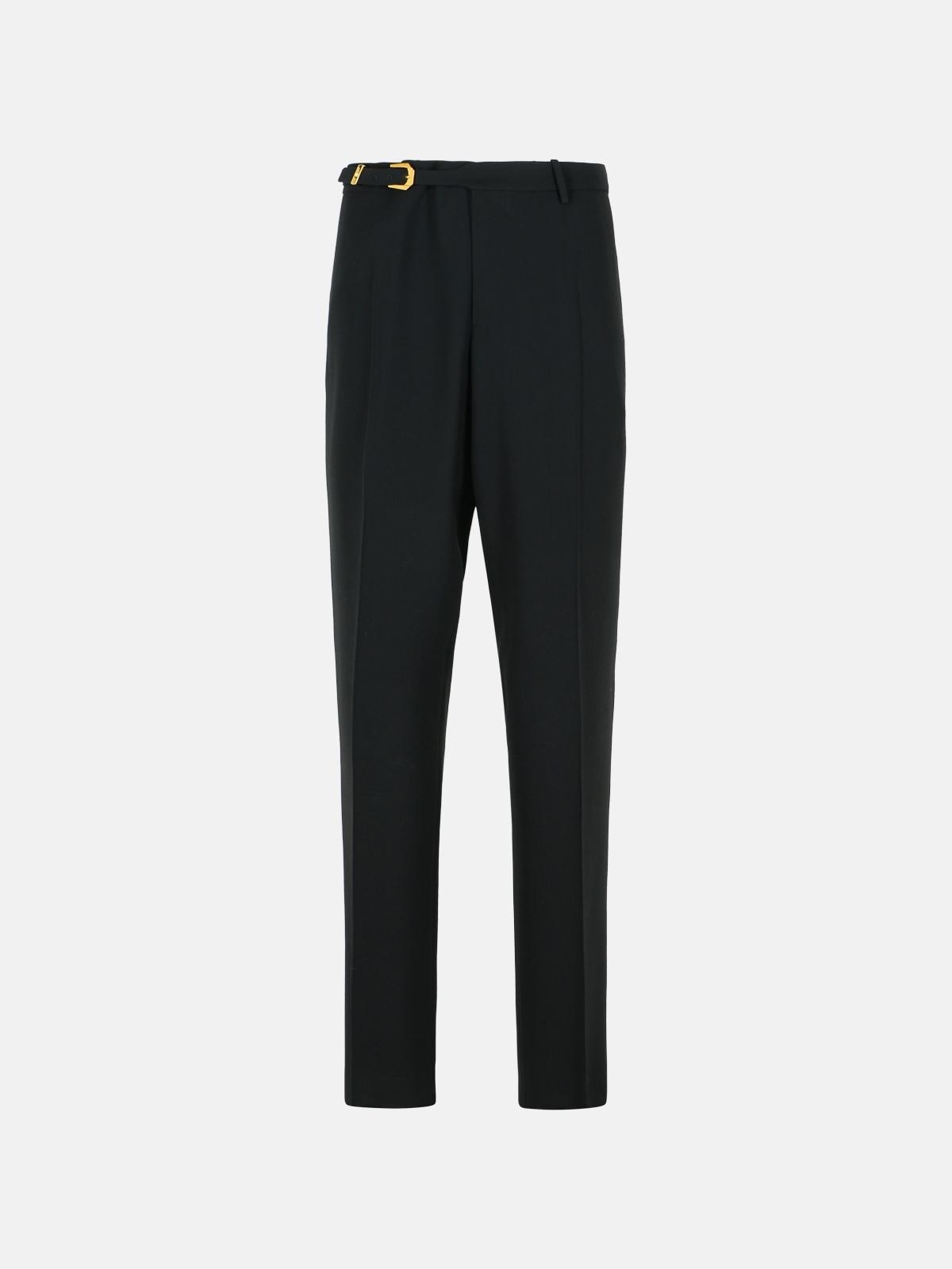 BLACK VIRGIN WOOL BLEND PATALONE - 1