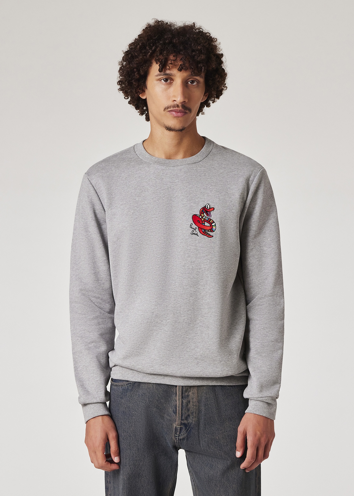 Grey Marl 'Year Of The Snake' Embroidered Sweatshirt - 3