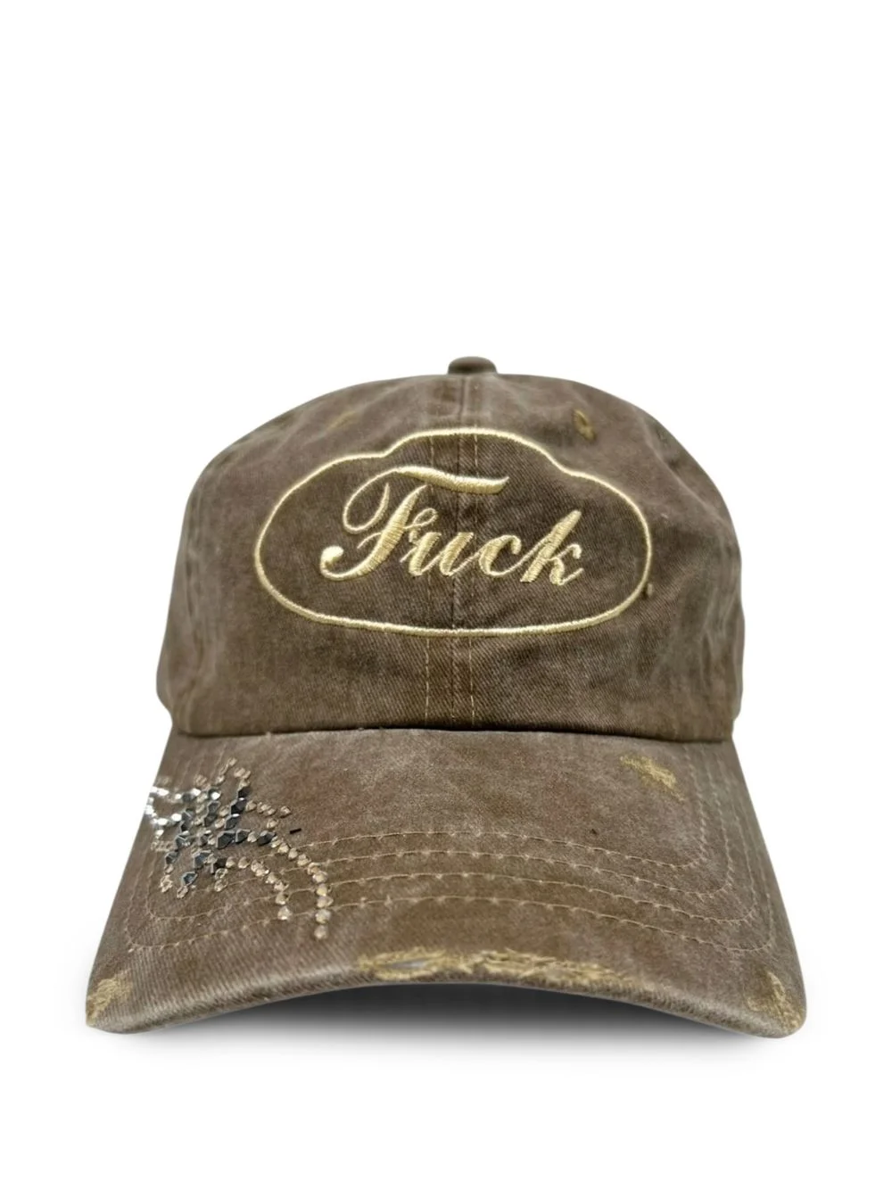 crystal-embellished embroidered baseball cap - 1