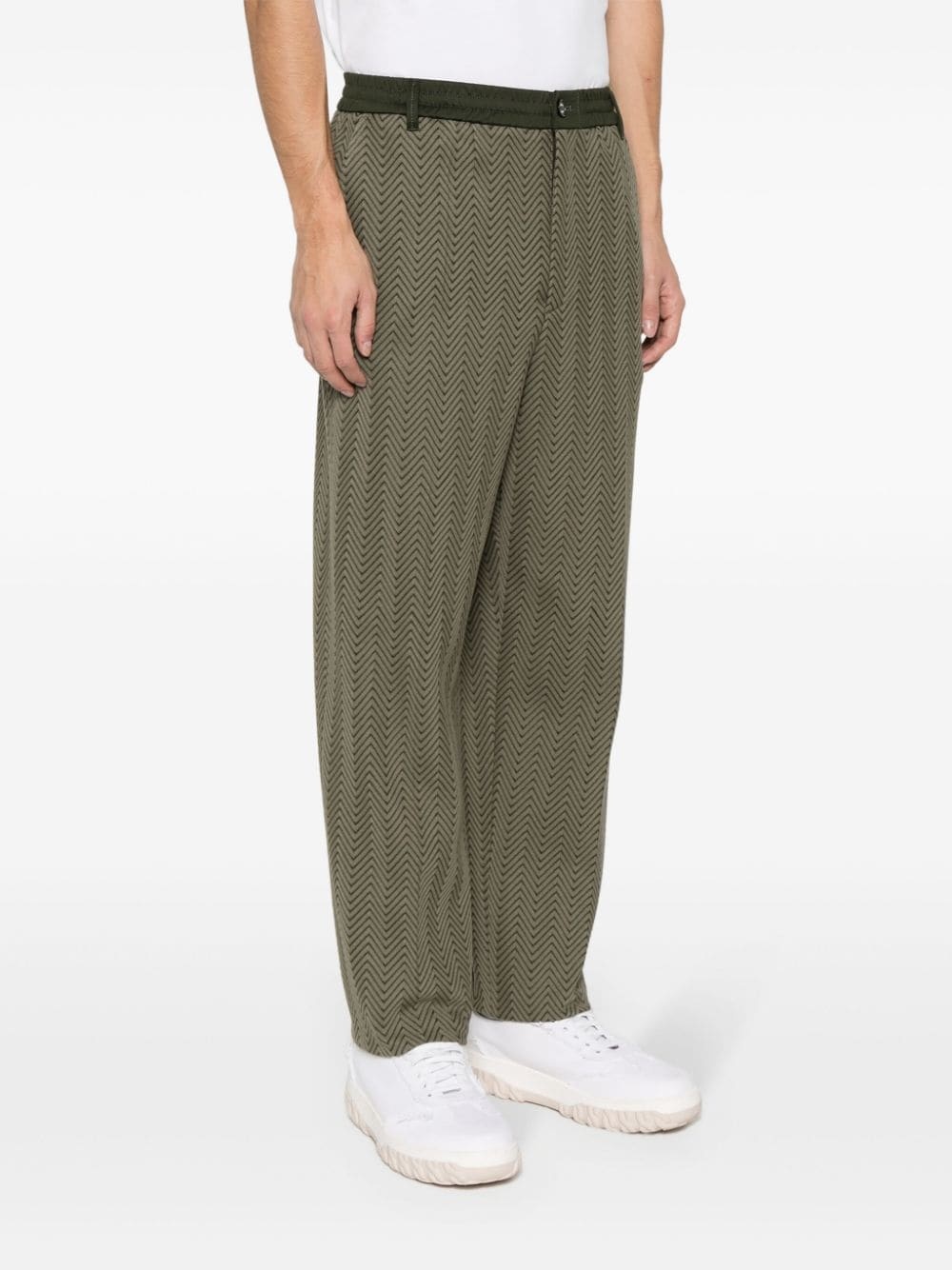 zigzag-woven trousers - 3