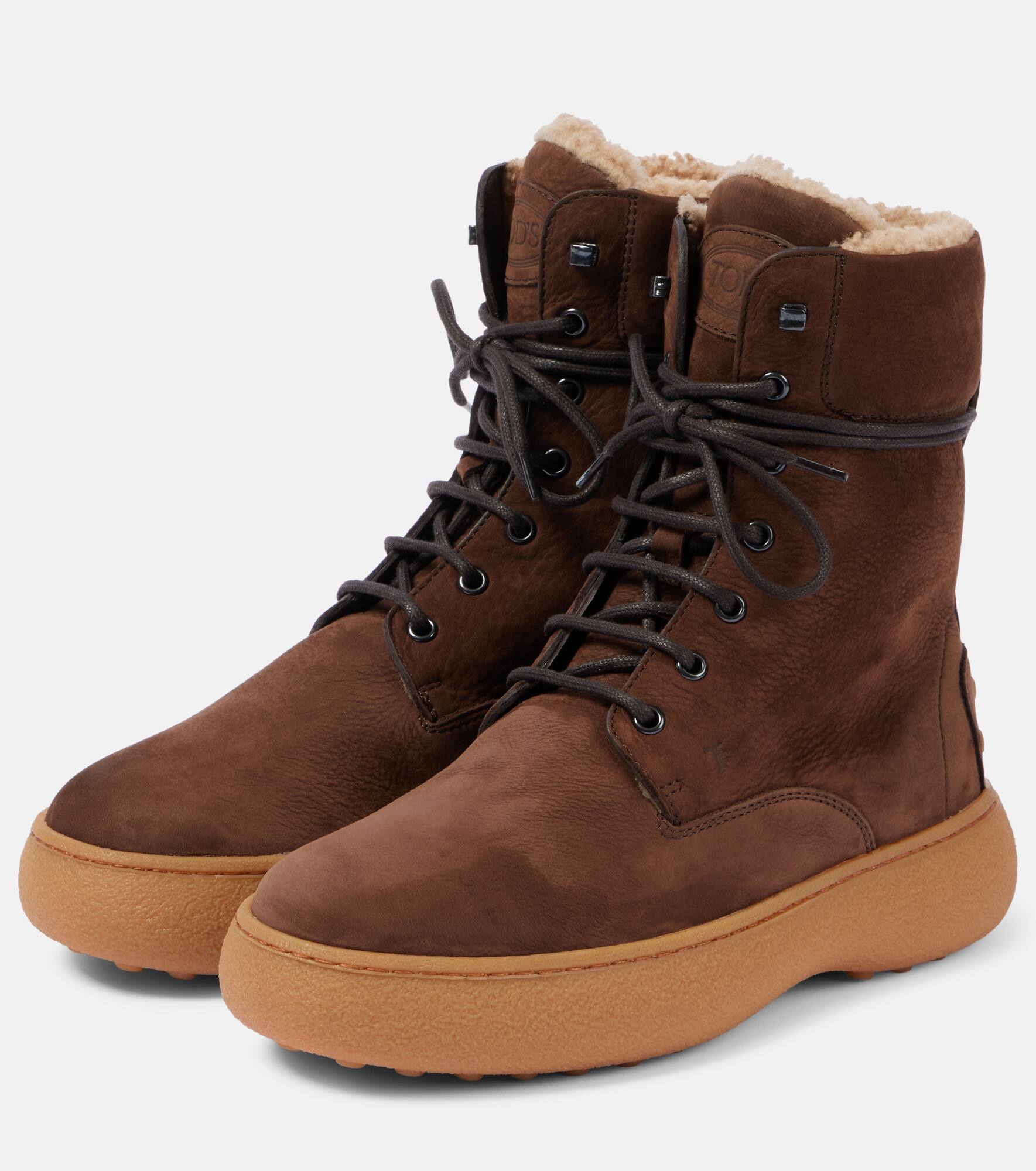 Gommino leather lace-up boots - 4