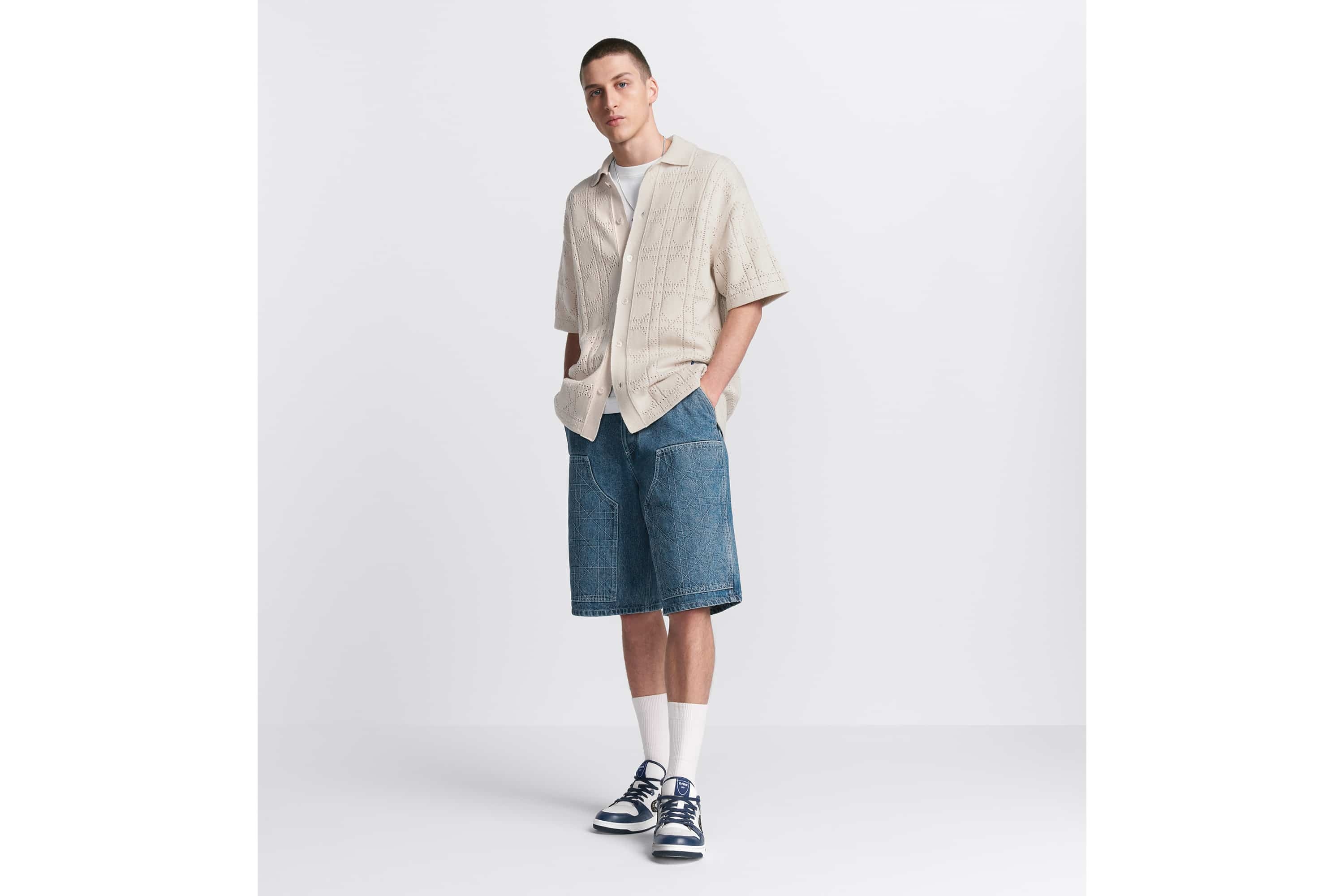 【DIOR】 Short-Sleeved Overshirt コットン オーバーシャツ Dior Oblique Short-Sleeved Overshirt Gray Cotton Denim | DIOR