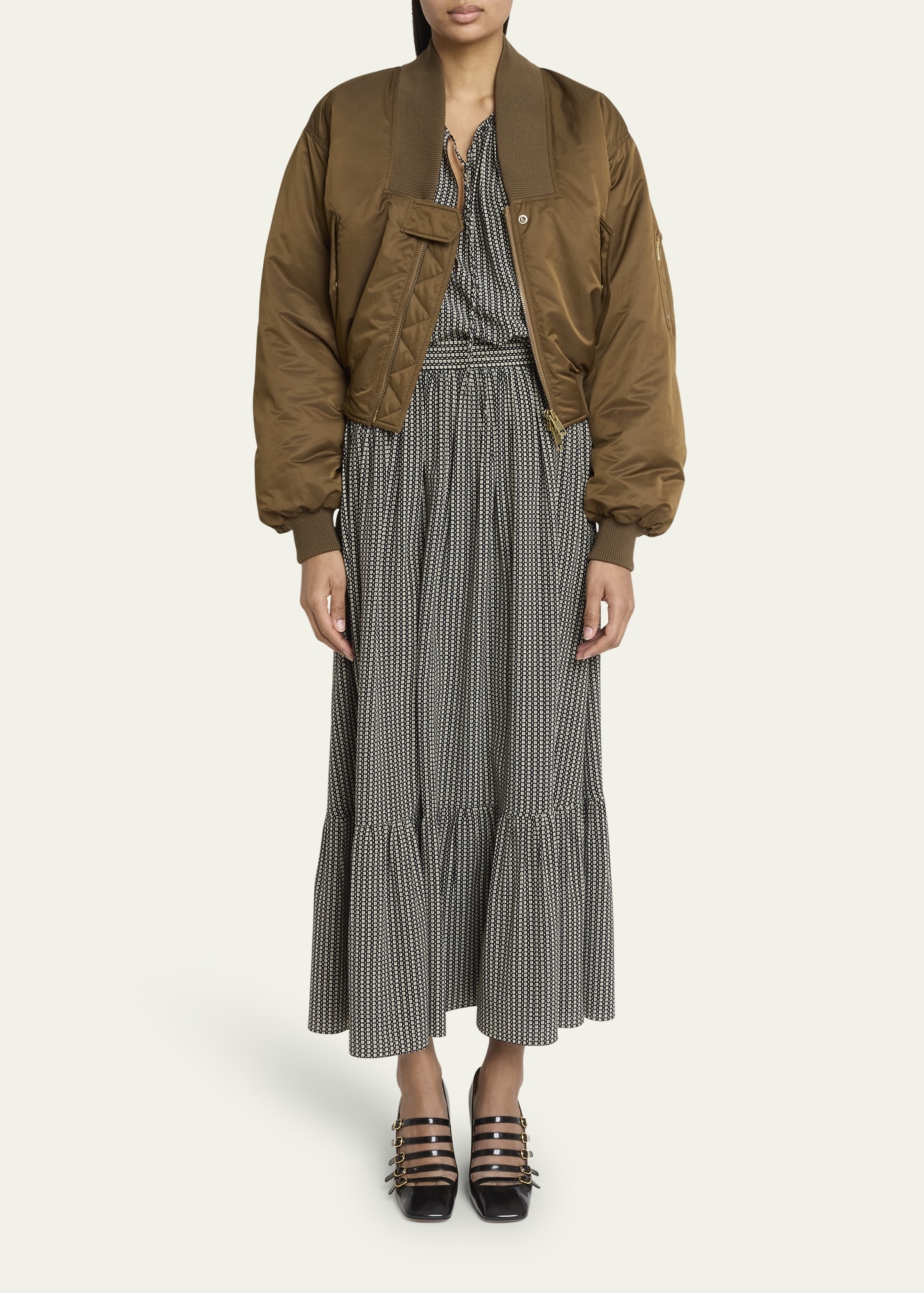 V-Neck Bomber Jacket - 2