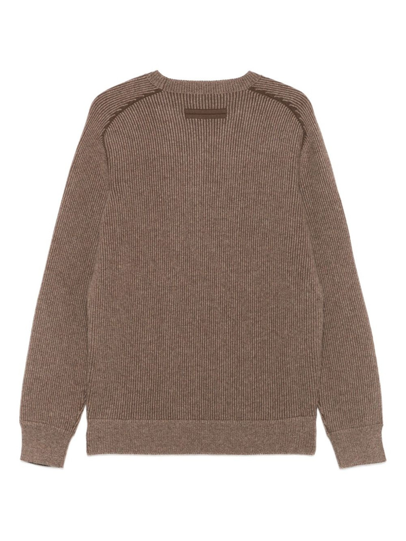 ZEGNA ribbed-knit shoulder-detail sweater outlook