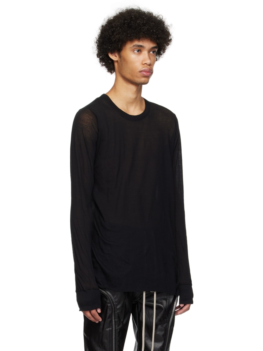 Black Basic Long Sleeve T-Shirt - 2