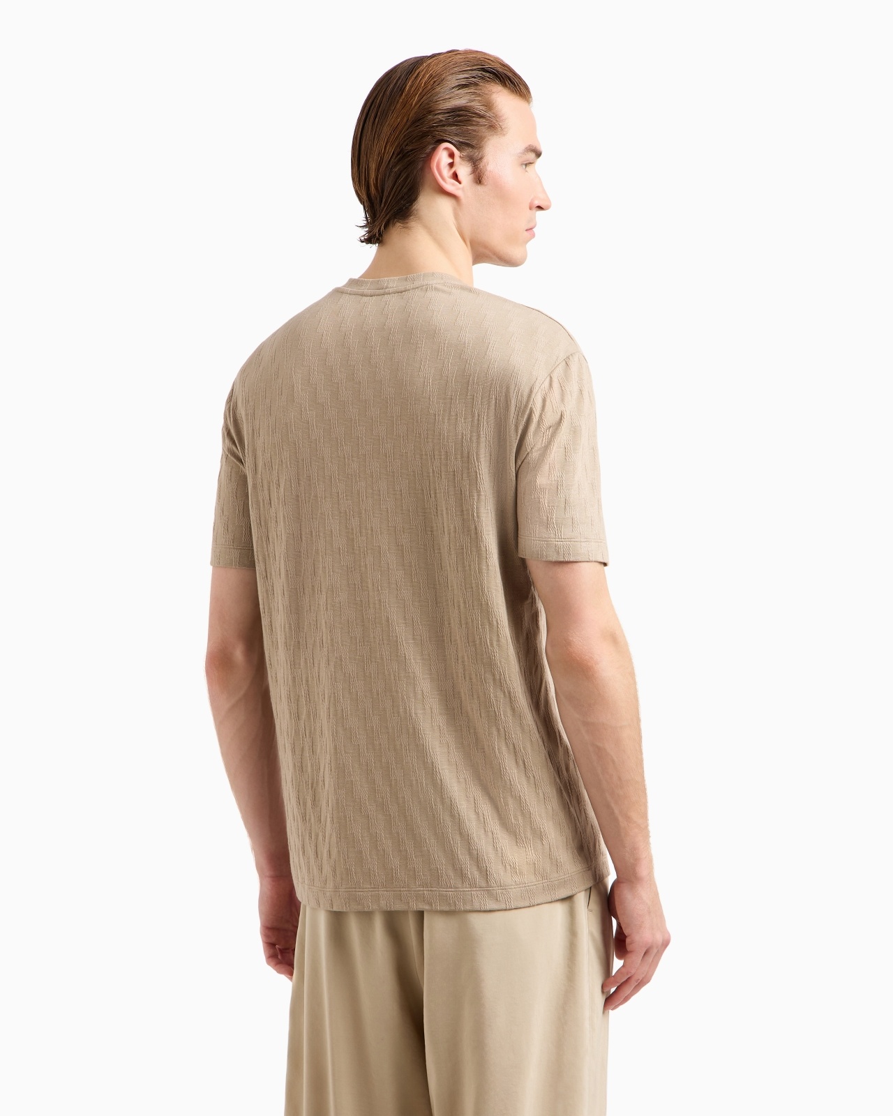 STRETCH VISCOSE-BLEND CREW-NECK T-SHIRT - 3