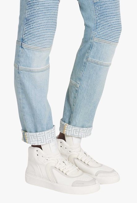 White leather and suede B-Skate high-top sneakers - 8