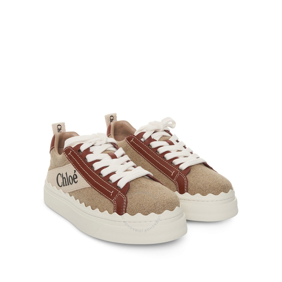 Chloe Linen And Leather Lauren Sneakers - 2