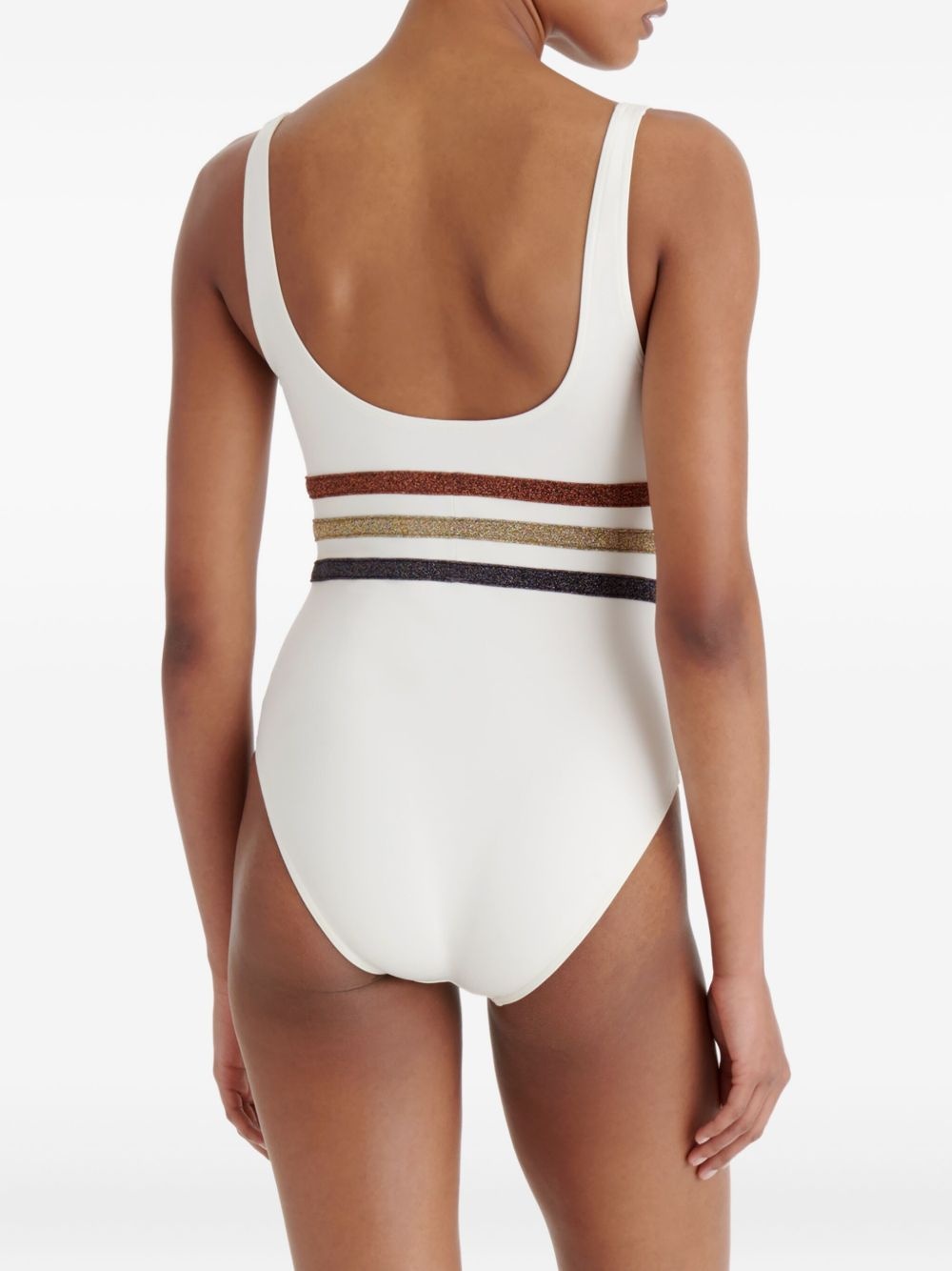 Radieux striped-waistband swimsuit - 4