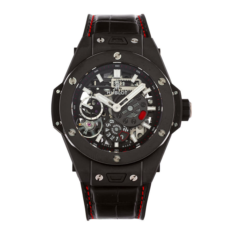 Pre-owned Hublot Big Bang Meca-10 Black Magic Matt Black Skeleton Dial Men's Watch 414.CI.1123.RX - 2