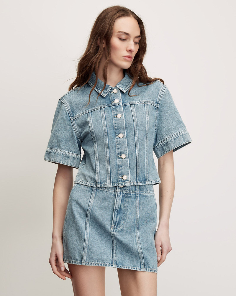 VERONICA BEARD MALCOM CROPPED DENIM JACKET outlook