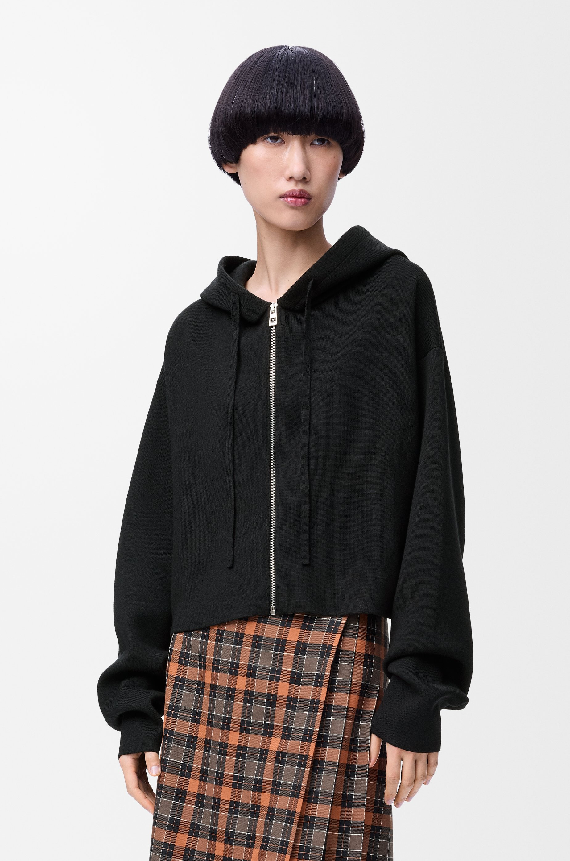 Anagram zip-up hoodie in wool - 3
