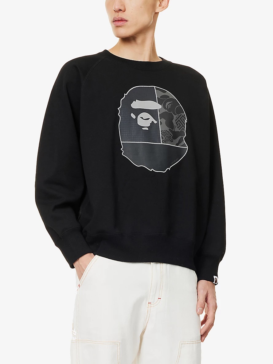 Bape cotton jersey deals sweatshirt